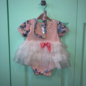 NWT 3pc floral tutu outfit